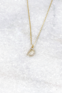 Delicate CZ Initial Necklace