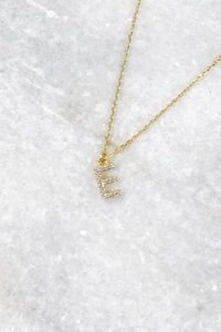 Delicate CZ Initial Necklace