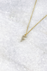 Delicate CZ Initial Necklace