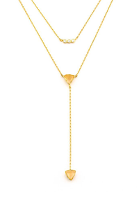 Layered Cat's Eye Y Necklace