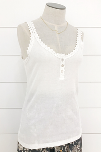 Lace Trim Rib Tank