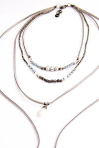 Leather & Bead Layered Necklace - House of Lucky