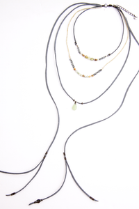 Leather & Bead Layered Necklace - House of Lucky