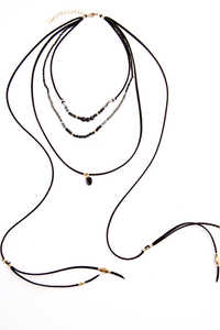 Leather & Bead Layered Necklace - House of Lucky