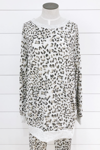 Leaopard French Terry Long Sleeve Top