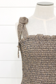 Leopard Tie Strap Smocked Dress