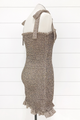 Leopard Tie Strap Smocked Dress