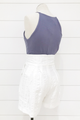 Metallic Pinstripe Tie Waist Shorts