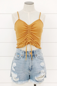 Pleated Tied Crop Top