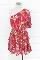 One Shoulder Berry Dress