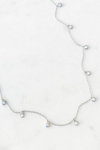 Opal & CZ Charm Necklace