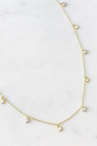 Opal & CZ Charm Necklace