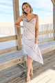 Paisley Satin Midi Dress