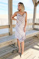 Paisley Satin Midi Dress
