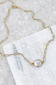 Gold Link And Pearl Necklace