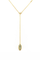 Simple Labradorite Drop Y Necklace
