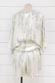 Satin Sage Tie Dye Crew Neck Top