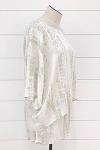 Satin Sage Tie Dye Crew Neck Top