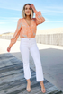 Scissor Cut Crop Flare Jeans