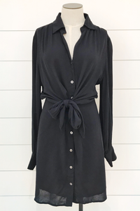 Front Knot Shirt Dress