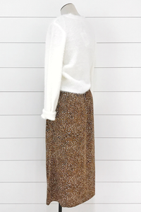 Leopard Satin Skirt