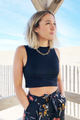 Sleeveless Mock Neck Top