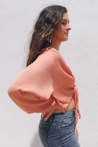 Slinky Tie Front Blouse