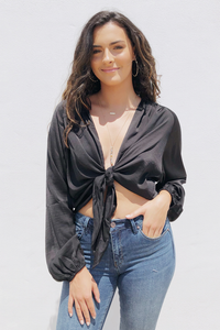 Slinky Tie Front Blouse