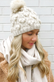 Little Snowball Cable Pom Pom Hat
