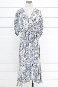 Snow Leopard Wrap Dress
