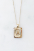 Squared Initial Coin Necklace