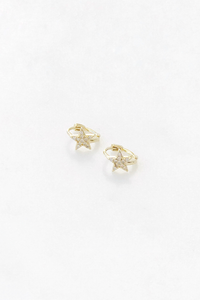 Gold Clear Star Huggie