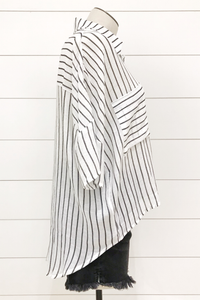 Boxy Striped Pocket Shirt
