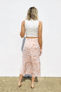 Sunrise Satin Leopard Midi Skirt