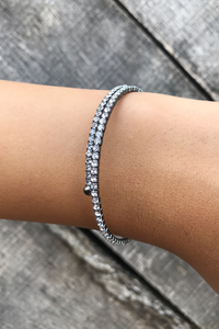 Thin Crystal Cuff Bracelet - House of Lucky