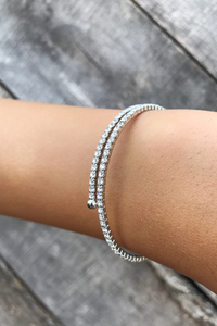 Thin Crystal Cuff Bracelet - House of Lucky