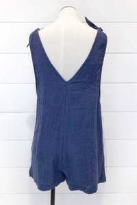 Tie Shoulder Crinkle Romper