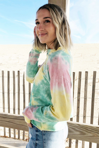 Tie Dye Long Sleeve Crop