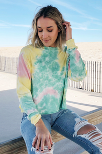 Tie Dye Long Sleeve Crop