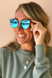 Tortoise Frame Blue Mirror Lens