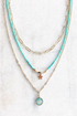 Triple Turquoise Bead Necklace