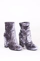 Block Heel Velvet Booties