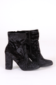 Block Heel Velvet Booties