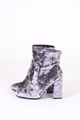 Block Heel Velvet Booties
