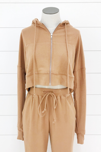 Warm & Cozy Cropped Zip Up Hoodie