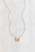 White Bead & Butterfly Necklace