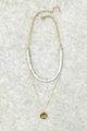 White Disc Layered Necklace