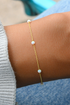 White Opal Beaded Bracelet 6.25"