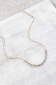 Worn Gold Square Bead Necklace